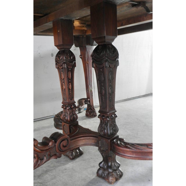 Brown Early 20th Century Walnut Hairy Paw Dining Table For Sale - Image 8 of 11
