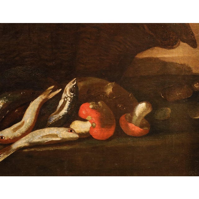 Elena Recco, Still Lifes with Fish and Shellfish, 1690, Oil on Canvas, Set of 2 For Sale - Image 12 of 16