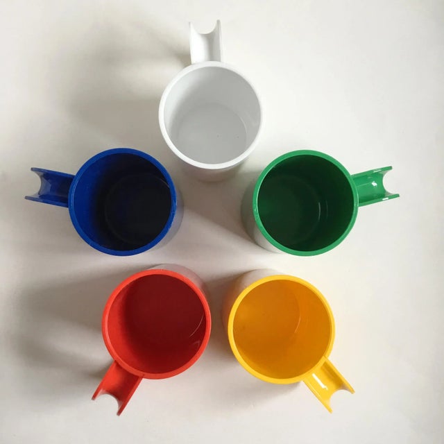 Plastic Mid-Century Space Age Ingrid Chicago Multicolor Stacking Cups- Set of 5 For Sale - Image 7 of 12