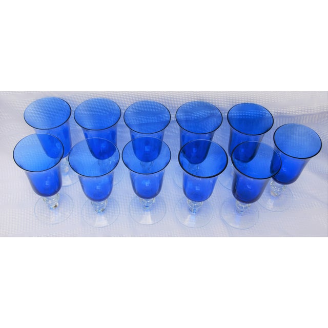 Vintage Royal Blue Wine Glasses Set of 11 Chairish
