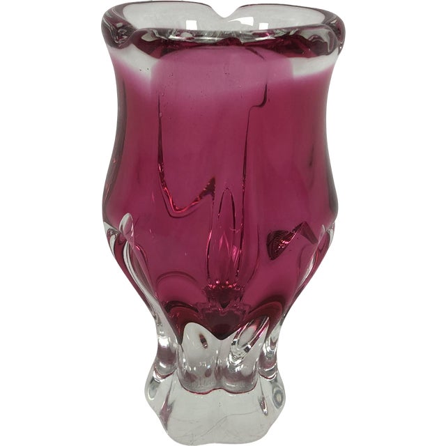 Bohemian Glass Table Vase attributed to Josef Hospodka for Chribska, 1960s For Sale