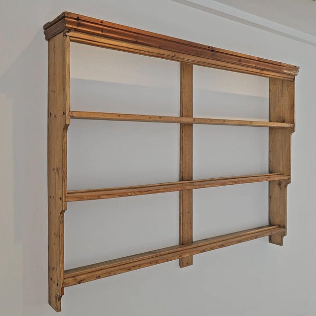 Late 19th Century Antique English Pine Wall Plate Rack - Circa 1870 For Sale - Image 5 of 11