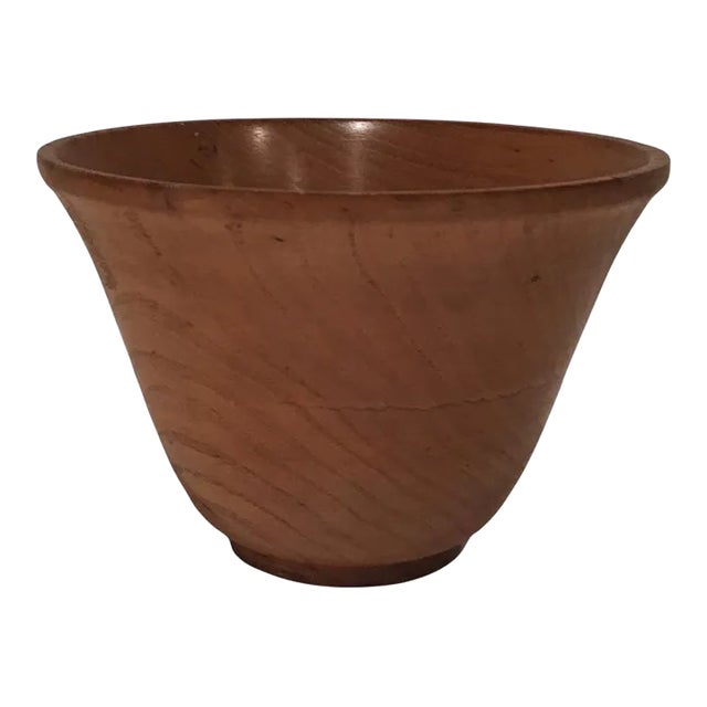 Circa 1970 Stamped Wooden Bowl For Sale