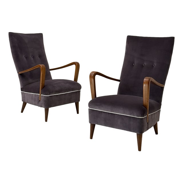 Armchairs by Osvaldo Borsani for Atelier Borsani Varedo, 1940s, Set of 2 For Sale