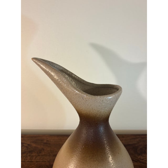 Ceramic Mid Century Modern Studio Pottery Pitcher, Sculptural Sand Glaze Vessel For Sale - Image 7 of 7
