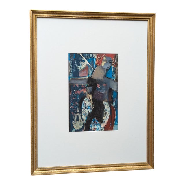 Original Nude Figural Mixed Media Art Signed For Sale
