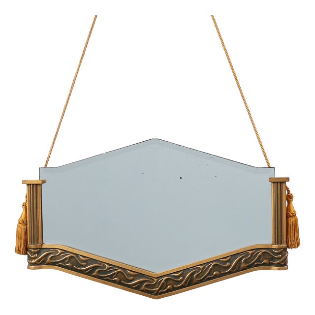 Art Deco Mirror in Gilt Wood, Belgium, 1920s For Sale