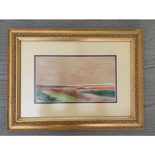 Late 19th Century Late 19th Century Abraham Hulk Jr. Signed Watercolor Landscape Painting in Gilt Frame For Sale - Image 5 of 9