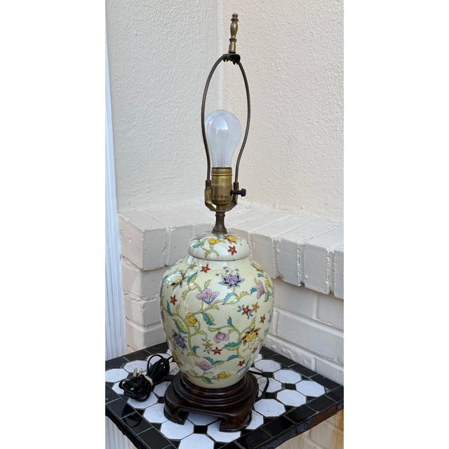 Vintage Ginger Jar Style Table Lamp. Chinese Export Porcelain For Sale - Image 9 of 10