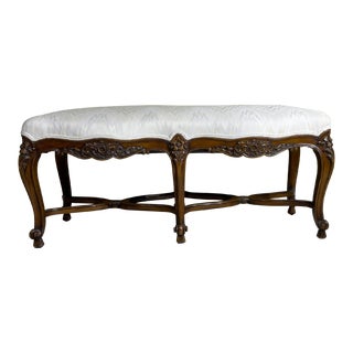Louis XV Style Hand Carved Long Bench For Sale