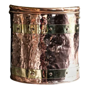 Copper and Brass Riveted Coal Bucket, Late 19th Century