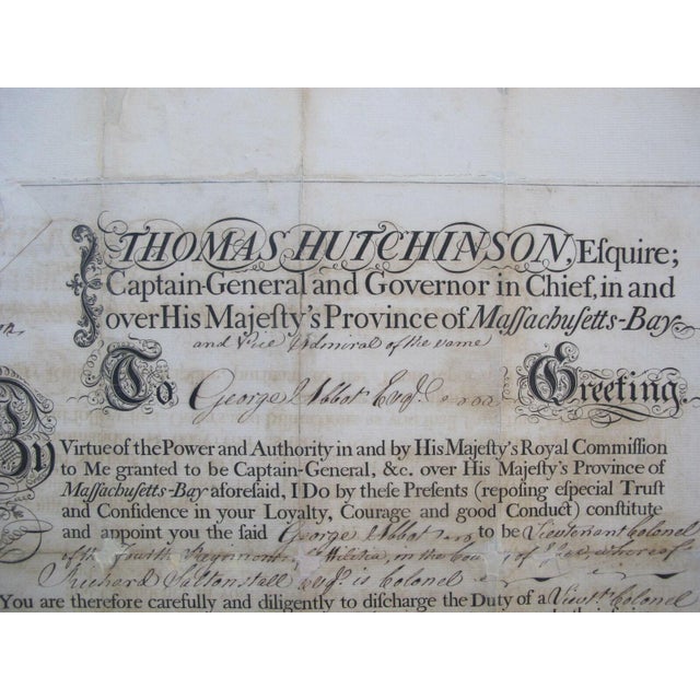 Thomas Hutchinson Appoint George Abbot to Lt. Colonel 4th Militia 1771 Document For Sale In Portland, OR - Image 6 of 7