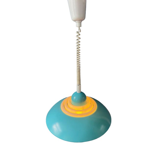 Space Age Blue UFO Pendant Lamp by Knud Christensen For Sale