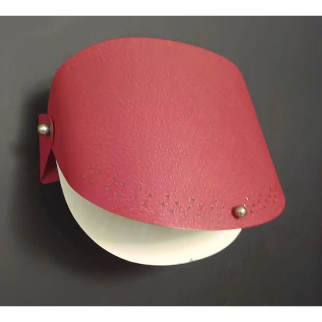 Mid-Century Modern Mid 20th Century Italian Red Sconces - a Pair For Sale - Image 3 of 12