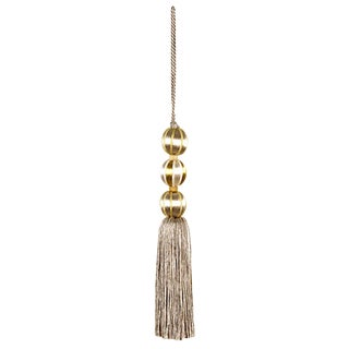 Gold Beaded Key Tassel- H 7.5 Inches For Sale