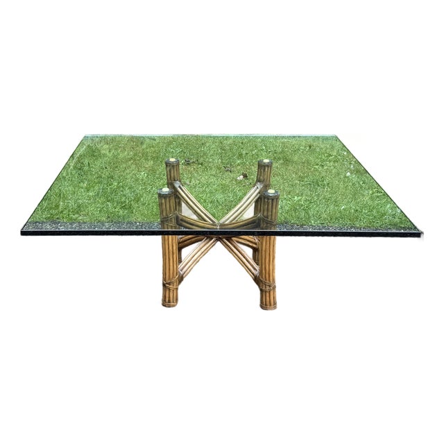 Vintage 1970s McGuire Style Bamboo Organic Coffee Table For Sale