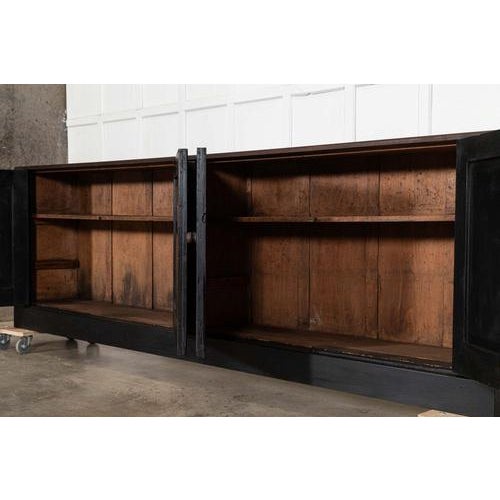 19th Century English Monumental Ebonised Pine Dresser Base, 1870s For Sale - Image 6 of 14