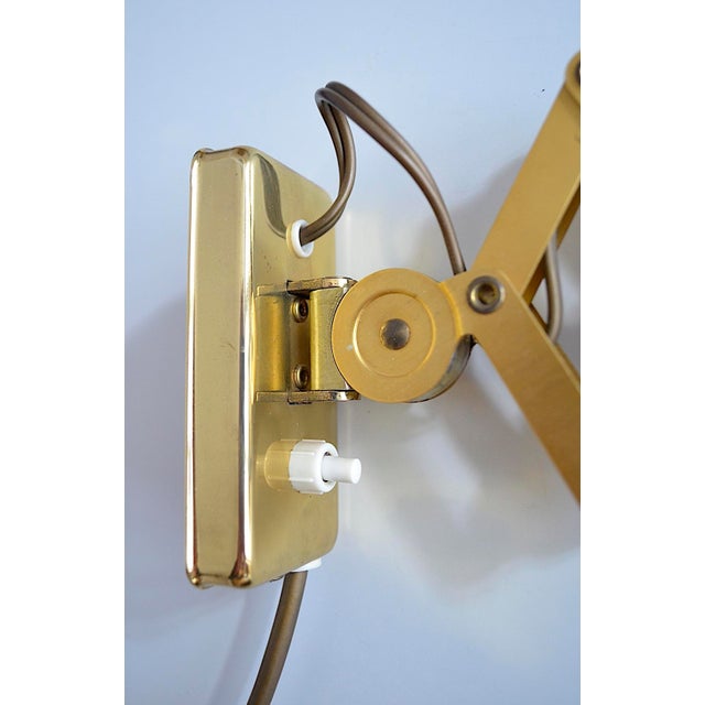 Gold Mid-Century Diabolo Scissor Lamp attributed to Karl Lang for Sis Licht, 1950s For Sale - Image 8 of 9