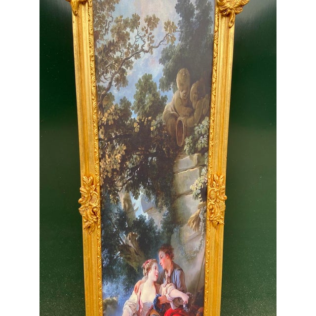 1970s French Louis XVI Gold Beech Fabric Frames 2pc For Sale - Image 16 of 18