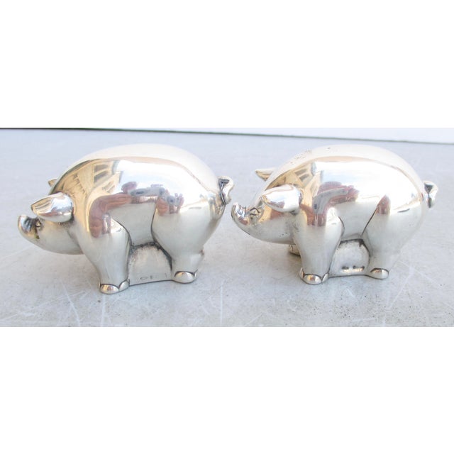 Silver Pigs Sterling Silver Salt and Pepper For Sale - Image 8 of 8