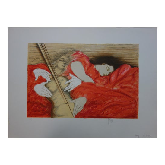 Henry Westel, The Enchanted Sleepers, Original Signed Lithograph For Sale