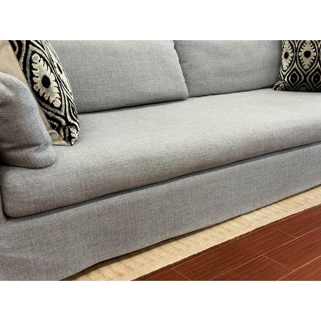 Restoration Hardware Ten Foot Belgian Arm Sofa Custom Italian Melange Slipcover For Sale In New York - Image 6 of 12