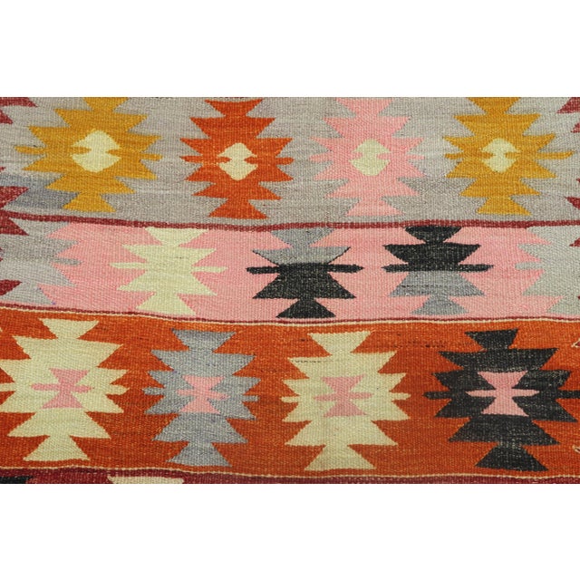 Vintage Turkish Kilim Rug-5′2″ × 9′1″ For Sale - Image 6 of 13