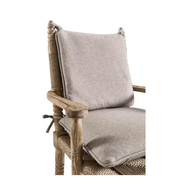 Wood Rustic European Rush Seat Armchair For Sale - Image 7 of 8