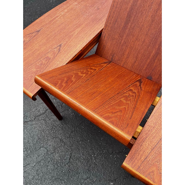 Mid 20th Century Mid Century Modern Danish Teak Extendable Dining Table With Butterfly Self-Storing Leaf For Sale - Image 5 of 12