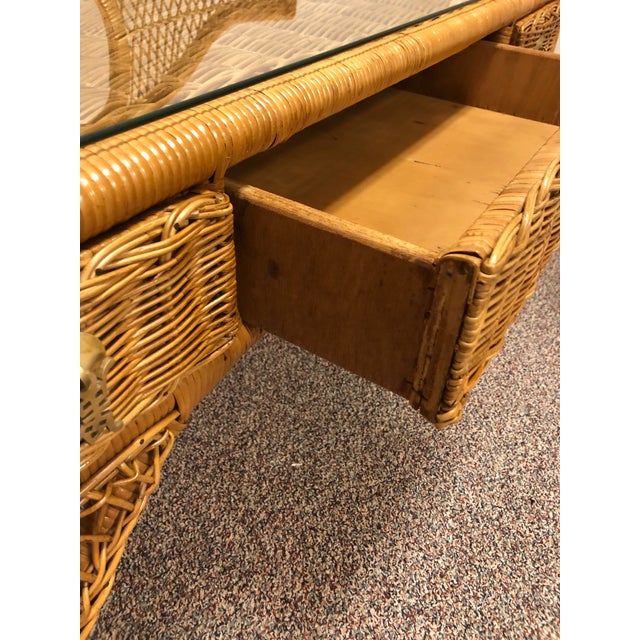Rattan Wicker Writing Desk Chairish