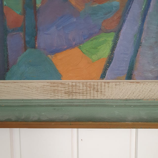 1947 Mid-Century Swedish Modernist Oil Painting by Waldemar Berg For Sale - Image 15 of 18