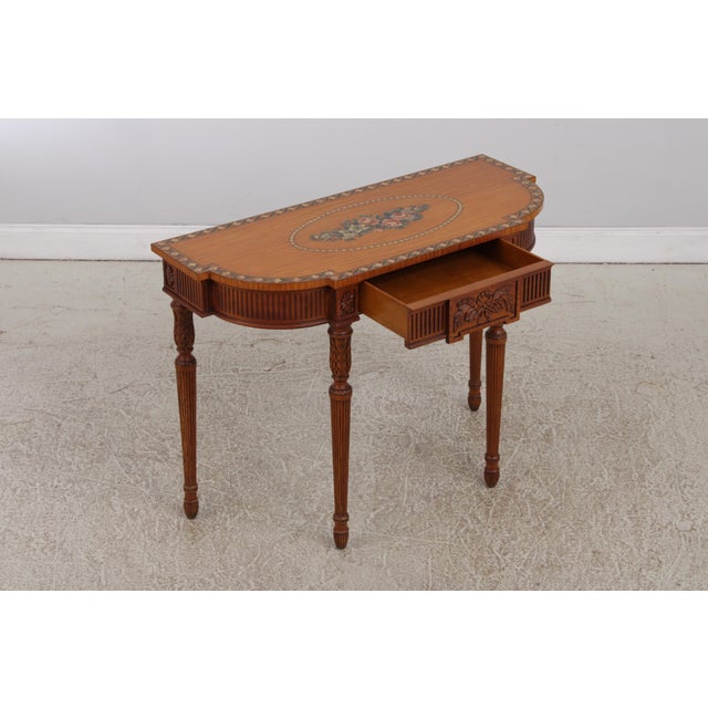 Maitland - Smith Maitland Smith Adams Satinwood 1 Drawer Console Table For Sale - Image 4 of 18