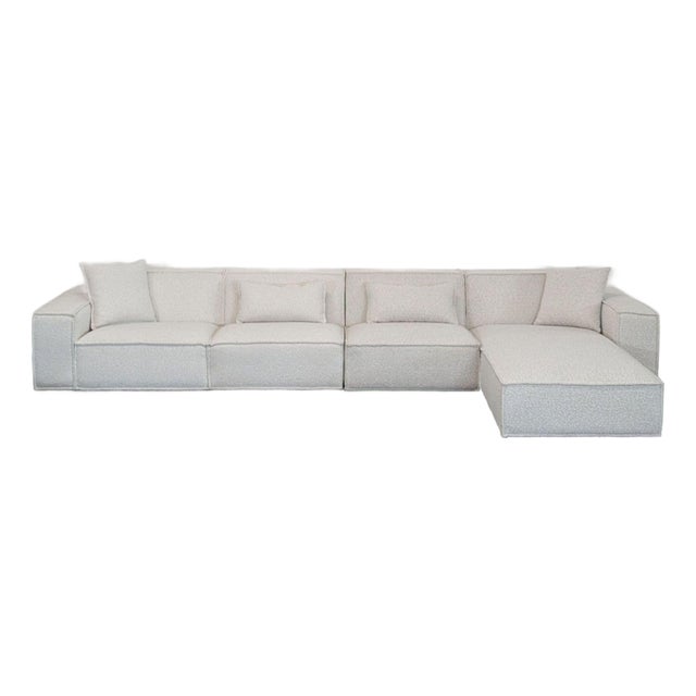 Rove Concepts Porter Modern Boucle Sectional Sofa With Right Chaise For Sale