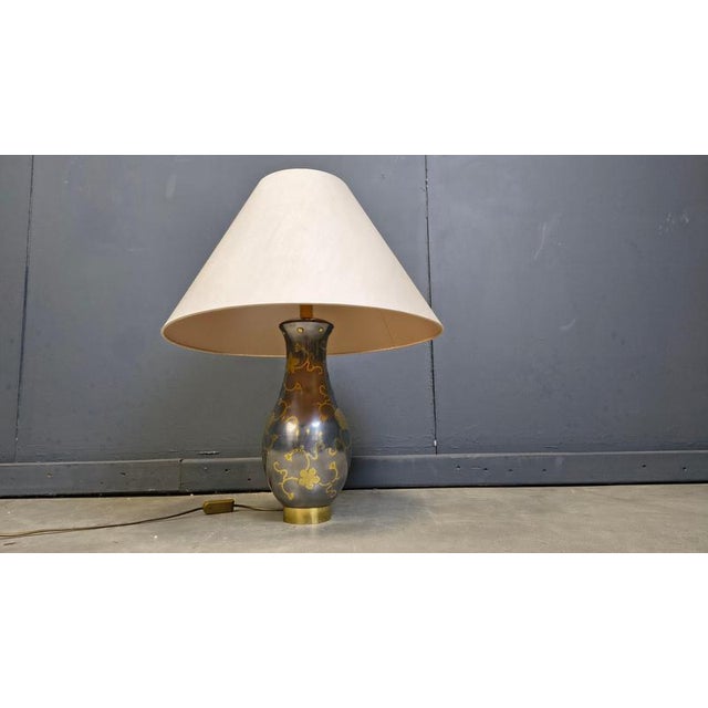 Metal Vintage Pewter Table Lamp, 1970s For Sale - Image 7 of 11