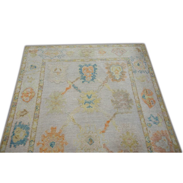 Modern Turkish Oushak Rug 3'11" x 5'6" For Sale - Image 4 of 6
