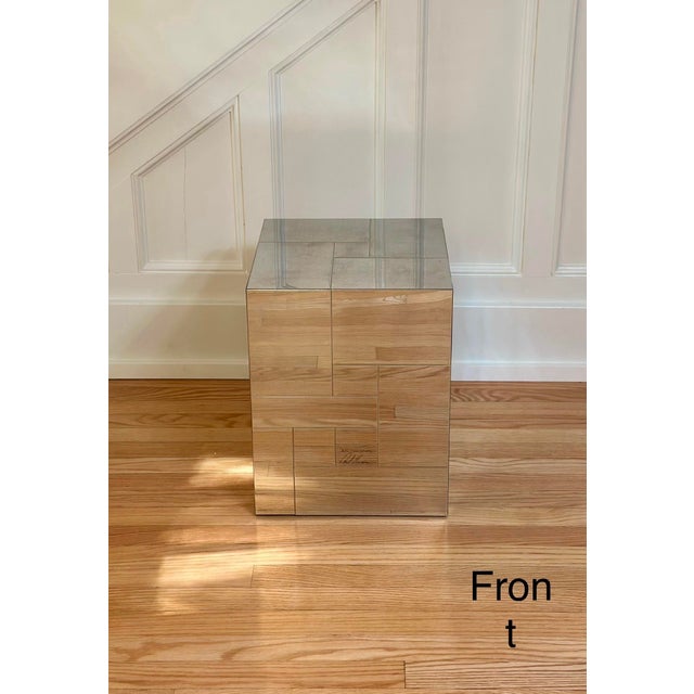 Paul Evans 1970s Signed Paul Evans for Directional Cityscape Chrome Cube Side Table For Sale - Image 4 of 12