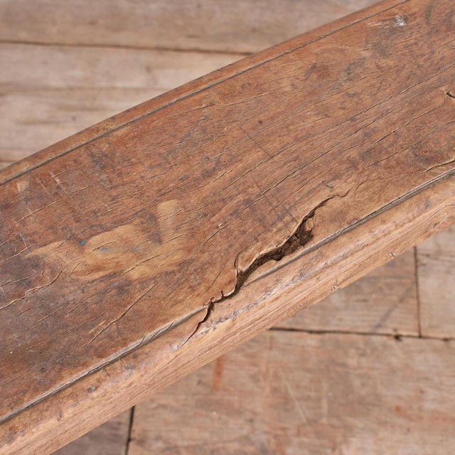 Rustic Antique Reclaimed Wooden Hallway Pig Bench For Sale - Image 3 of 7