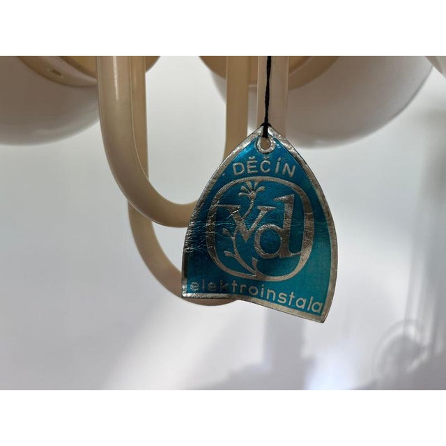 Metal Mid-Century Pendant Light by Instala Decin, Czechoslovakia, 1980s For Sale - Image 7 of 9