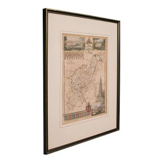 1860's Antique Lithography Map Northamptonshire For Sale