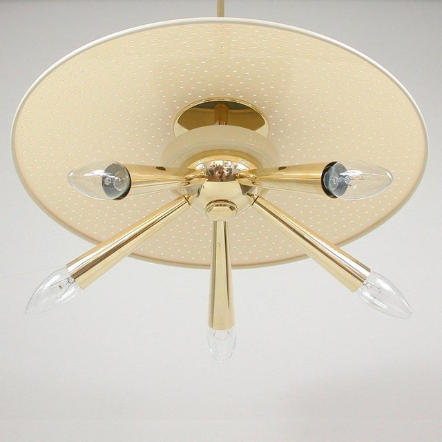Brass Dome 5-Light Pendant, Italy, 1950s For Sale - Image 11 of 15