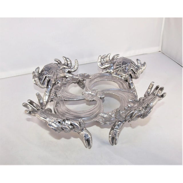 Contemporary Arthur Court Acrylic Bowl With Aluminum Crab Base For Sale - Image 3 of 6
