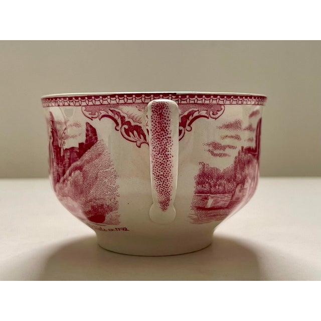 Antique Johnson Brothers Red Transfer-Ware Cup & Saucer- A Pair For Sale - Image 9 of 12