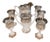 1912 Antique Us Glass Athenia Reverse 44 Pitcher, Vase & Wine Goblets - Set of 7 For Sale