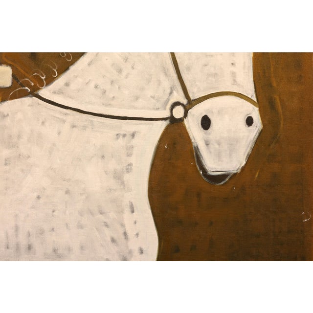 Chocolate Large Contemporary Equestrian Portrait. Horse Oil Painting For Sale - Image 8 of 13