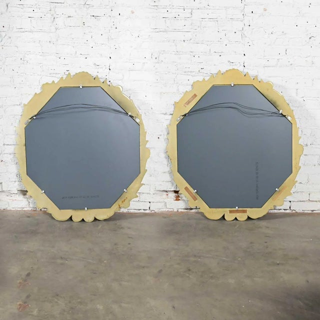 Art Deco to Art Nouveau or Hollywood Regency Gilded Resin Mirrors Anthemion Foliate Design Style of Serge Roche, a Pair For Sale - Image 13 of 14