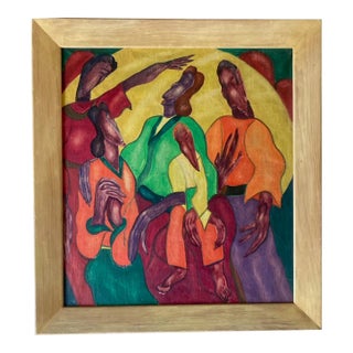 Original Afred John Rogoway Attributed Oil Canvas Modern Surrealist Painting For Sale