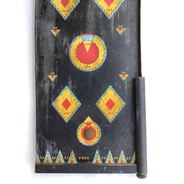 Art Deco Circa 1930s Wood Pin Ball Game Board For Sale - Image 3 of 5