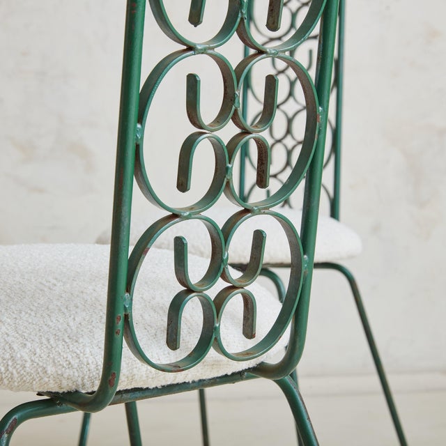 Grenada' Wrought Iron + Ivory Boucle Accent Chair Attributed to Arthur Umanoff For Sale - Image 12 of 12