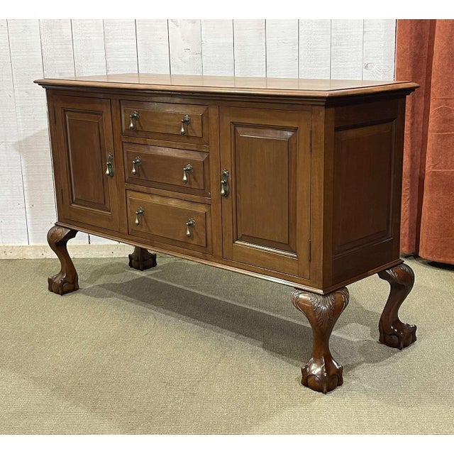 Wood Early 20th Century English Mahogany Sideboard For Sale - Image 7 of 18