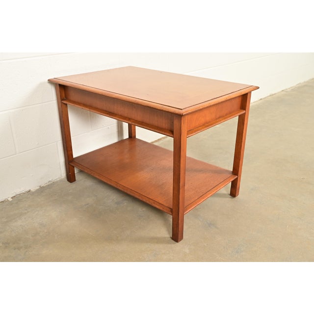 T. H. Robsjohn-Gibbings for Widdicomb Walnut Two-Tier Nightstand or Side Table, 1950s For Sale - Image 13 of 13